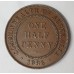 AUSTRALIA 1936 . HALF  1/2 PENNY . VARIETY . BROKEN N IN OMN
